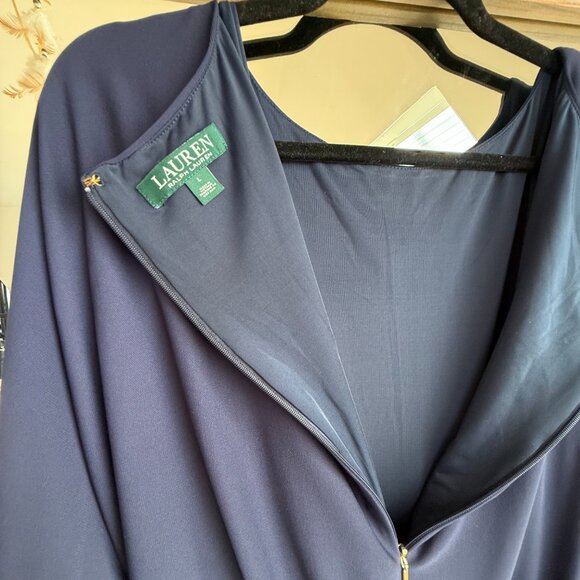 Lauren Ralph Lauren Split Sleeve Navy Jumpsuit  - Picture 9 of 11